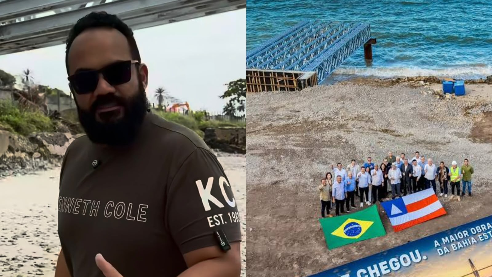 Imagem de Engenheiros dizem a Leandro de Jesus que obra da Ponte Salvador-Itaparica ainda não começou: 'Estrutura foi para Lula bater foto'