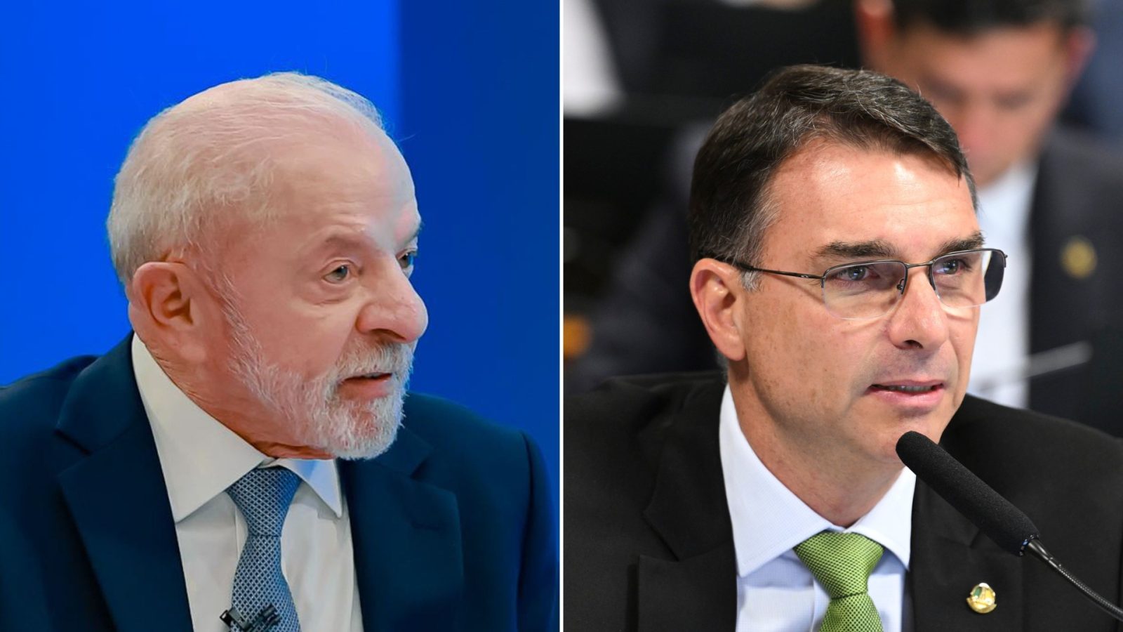 Luiz Inácio Lula da Silva (PT) e Flávio Bolsonaro (PL)