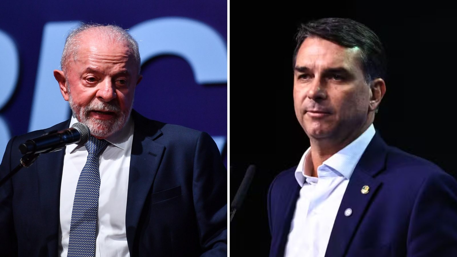 Lula e Flávio Bolsonaro, pré-candidatos à presidência da República
