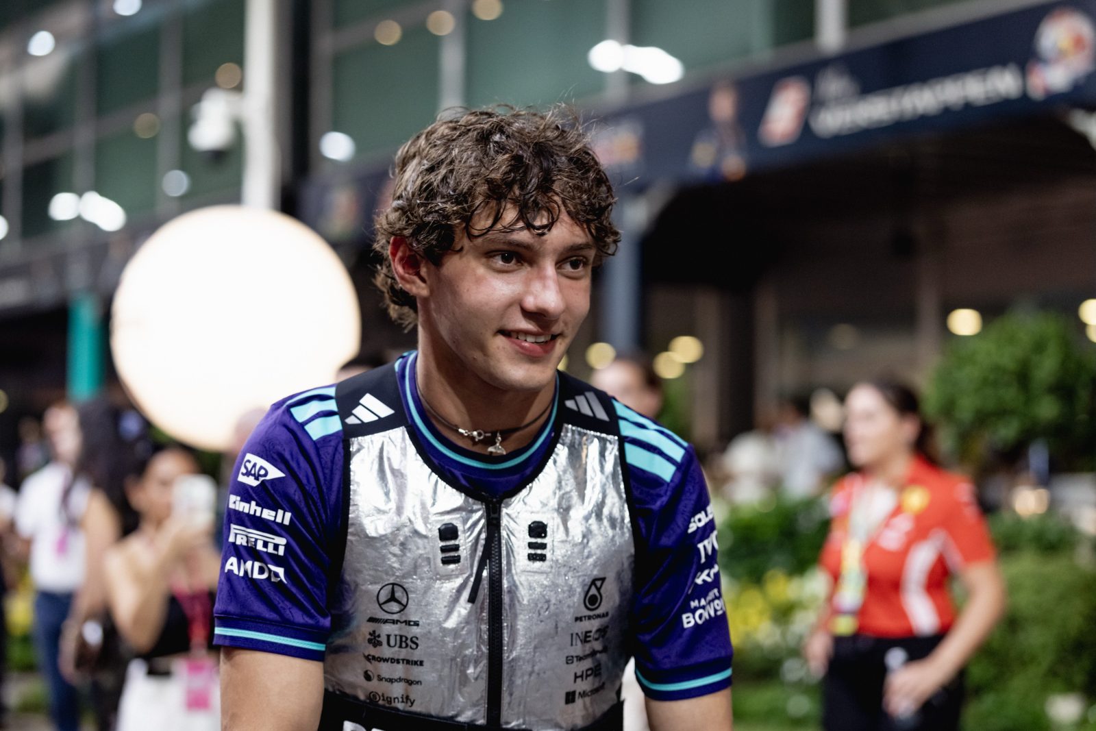 Andrea Kimi Antonelli, da Itália, durante a sessao de qualificação para o Grande Premio de Singapura de Formula 1