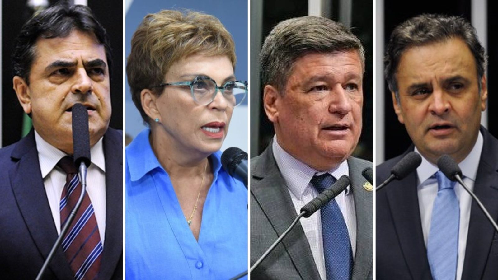 Domingos Sávio (PL), Marília Campos (PT), Carlos Viana (PSD) e Aécio Neves (PSDB)