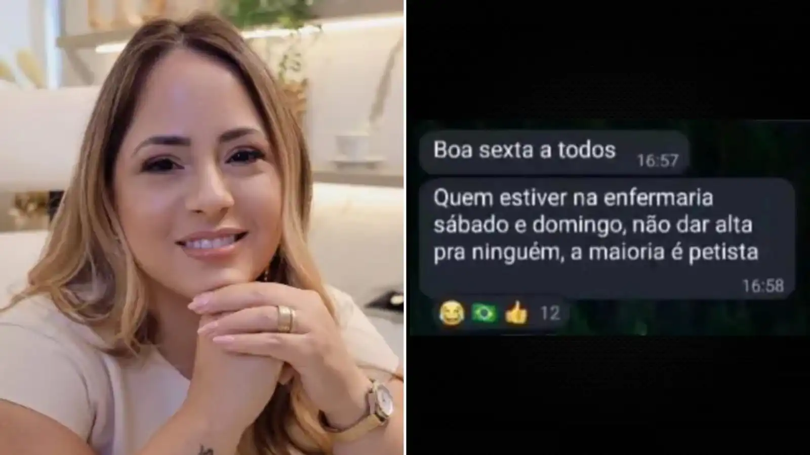 Imagem de Médica é demitida após orientar equipe a não dar alta a pacientes eleitores do PT no fim de semana do 1° turno