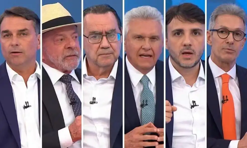 Imagem de Datafolha: Lula tem 45% dos votos válidos; Flávio Bolsonaro, 42%; Caiado, 4%; Renan, 3%; Cury, 3; Zema, 1%