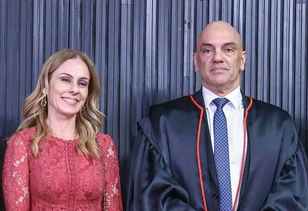 O ministro Alexandre de Moraes e a esposa dele, Viviane Barci de Moraes