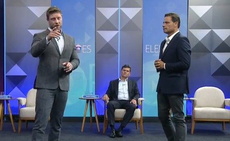 Candidatos ao governo do Paraná durante debate da TV Globo