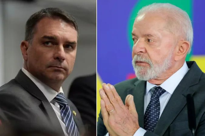 Imagem de Flávio Bolsonaro encosta em Lula e aparece numericamente à frente em segundo turno, aponta pesquisa