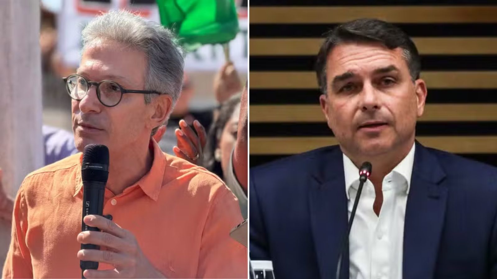 Romeu Zema (Novo) e Flávio Bolsonaro (PL)