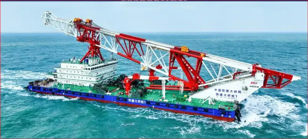 Imagem de Maior navio de cravação de estacas do mundo deixa China rumo às obras da Ponte Salvador-Itaparica
