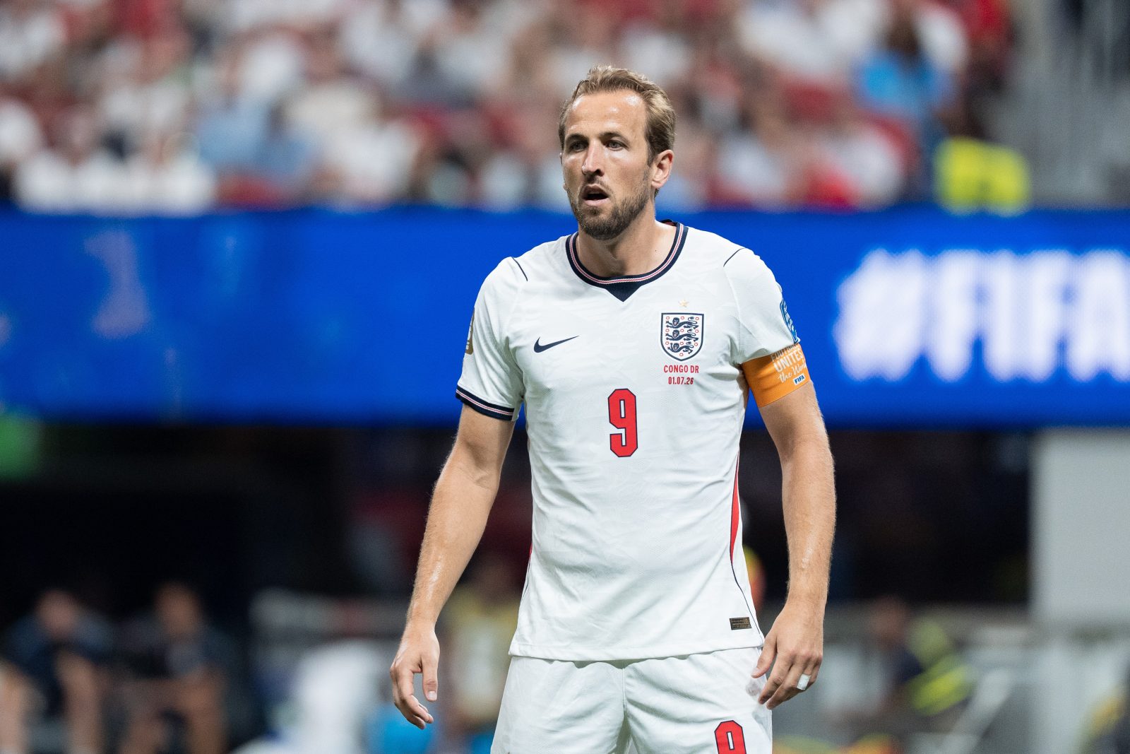 Harry Kane, jogador da Inglaterra, em partida na Copa do Mundo 2026